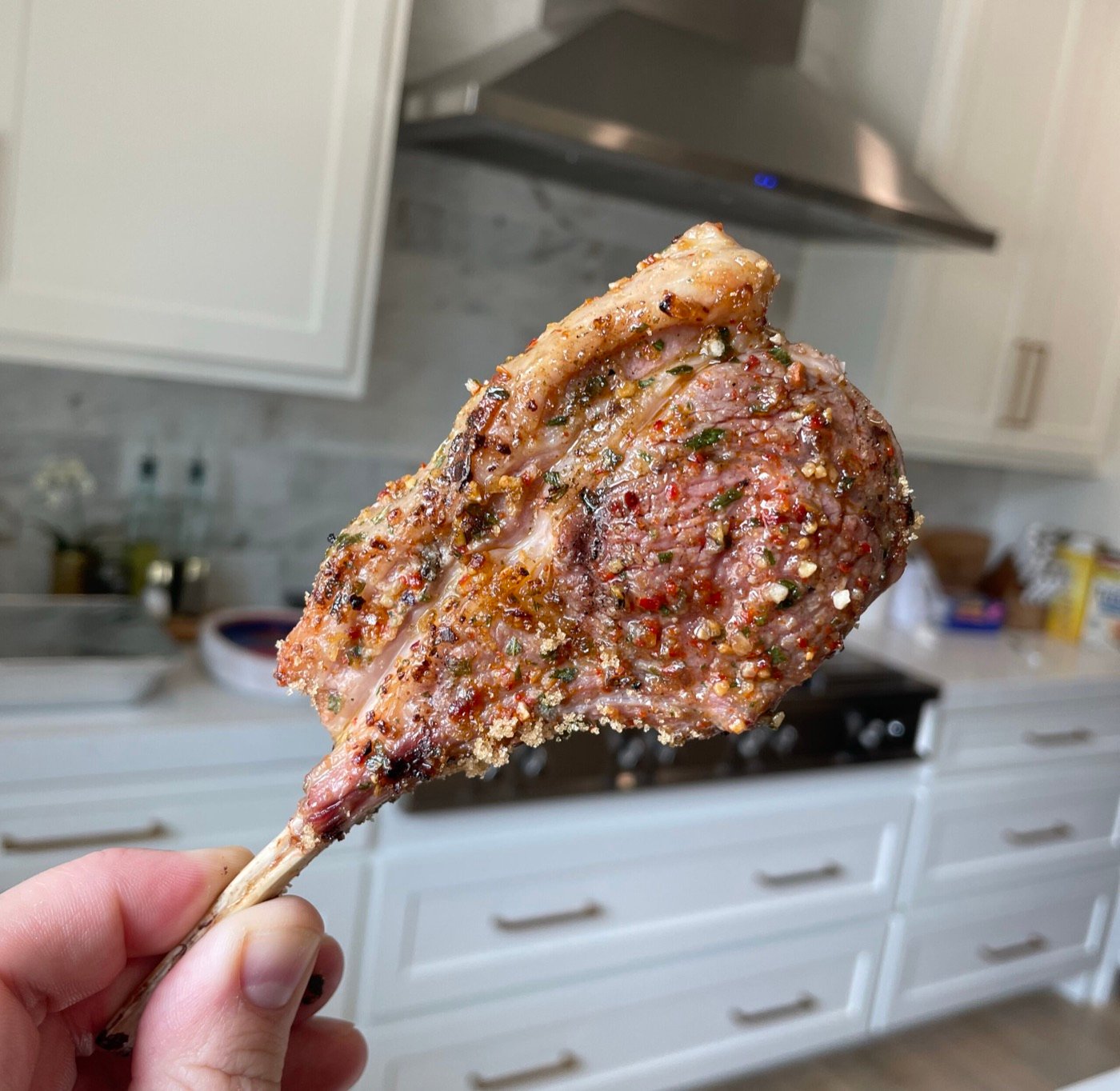 Grilled lamb chop seasoned with Bel Air Ranch